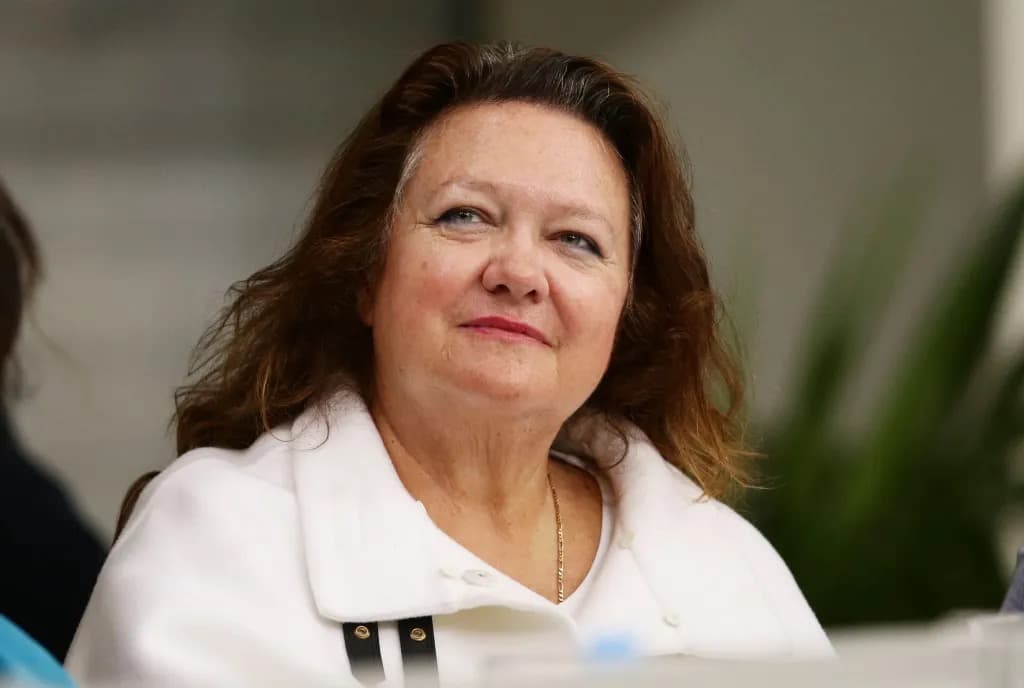 Gina Rinehart smiling while seated at an event