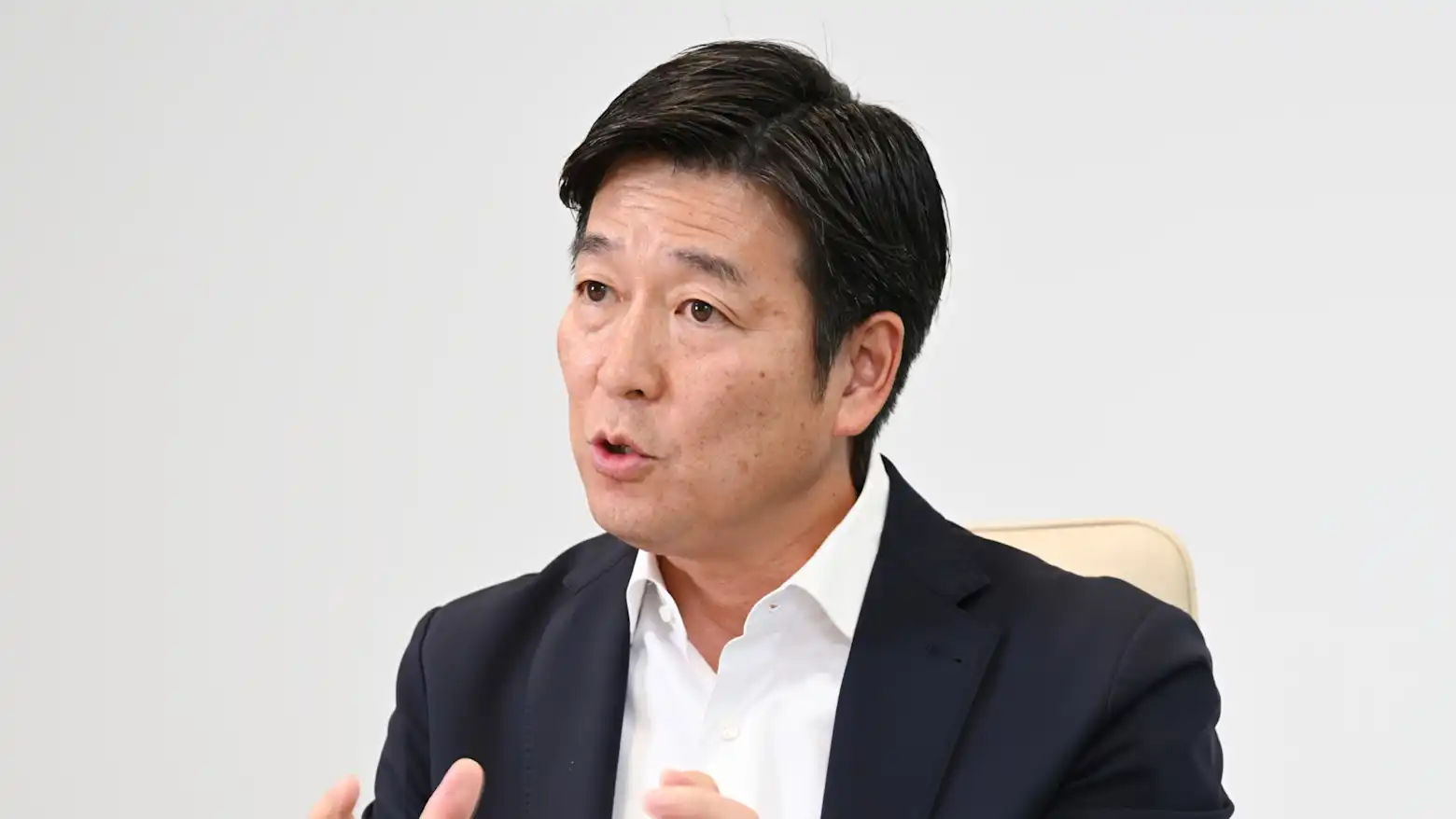 JTB President Tomo Aomi speaking during an interview